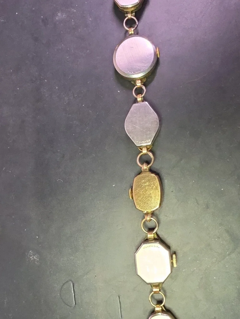 Vintage Women's Gold-Tone Multi-Face Bracelet Watch Faces